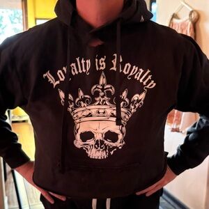 Loyalty is Royalty Black Graphic Crop Top